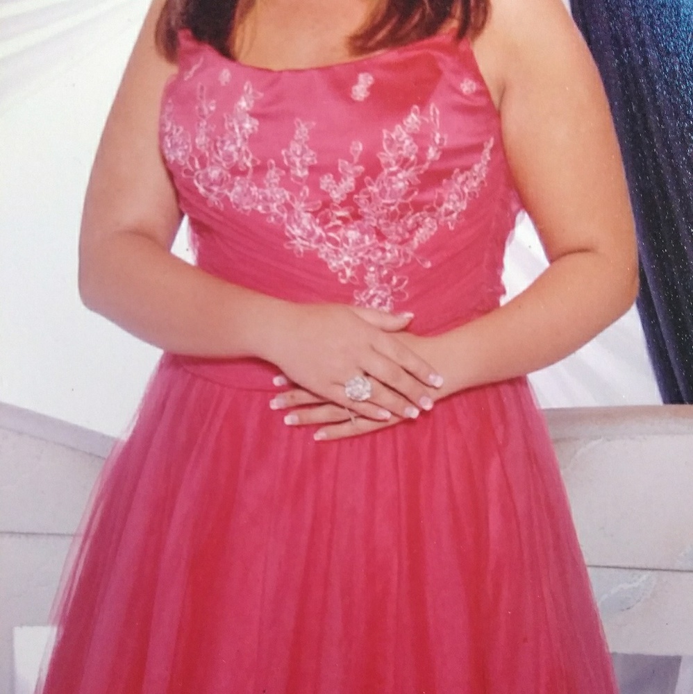 Le Gala pink prom dress evening ball gown size 14